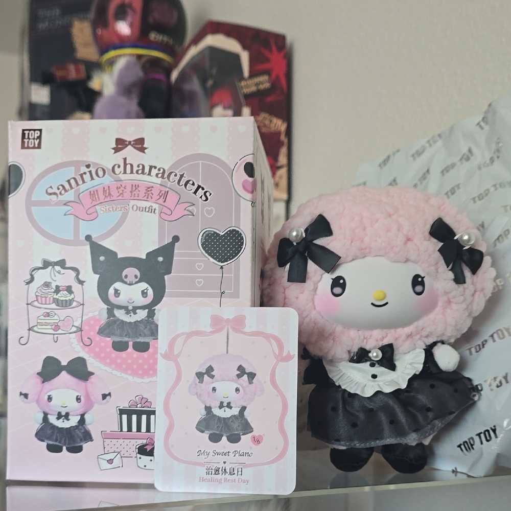 Sanrio Pink and Black Sheep Character Figure